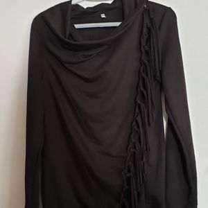 Gorgeous black fringe wrap sweater